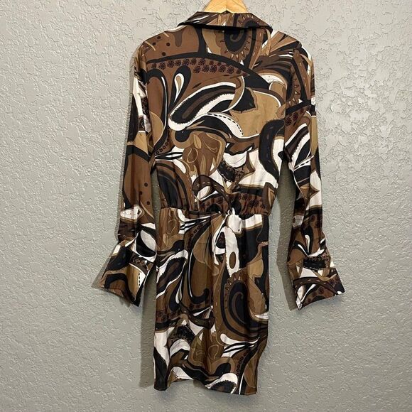 Nasty Gal Abstract Print Woven Mini Shirt Dress - Picture 6 of 12